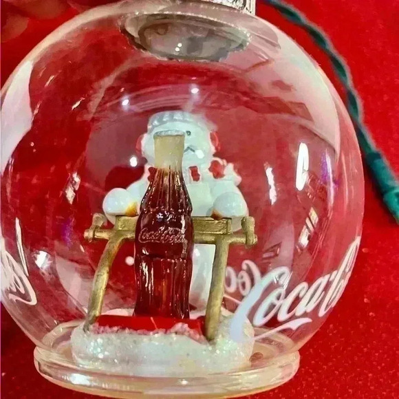 Other - Coca-Cola holiday radiance glass illuminated ornament with polar bear on sled